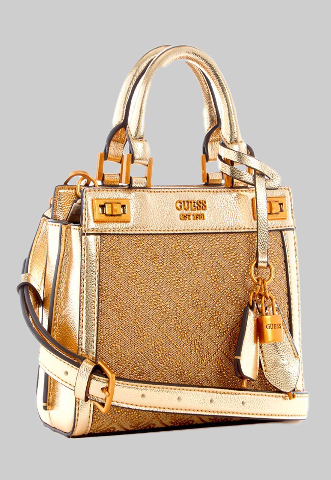 Mini Cartera Katey Mini Satchel Lte Café Guess-1