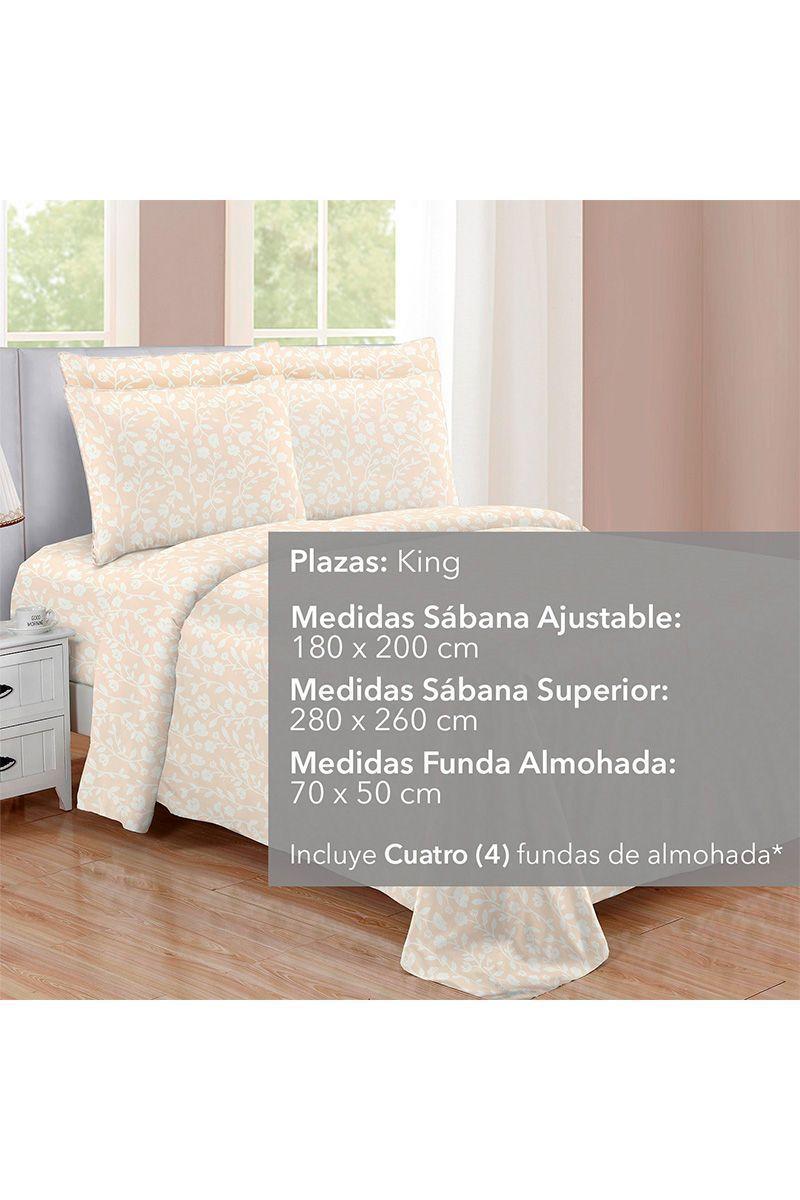 Juego de Sábanas de Microfibra King Size Flores-1