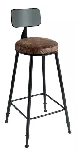 Silla De Bar Metálica 75 Cm Con Respaldo-0