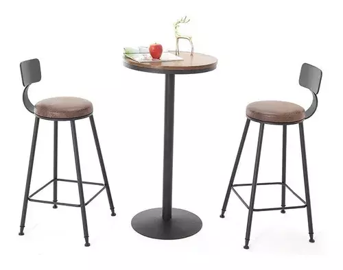 Silla De Bar Metálica 75 Cm Con Respaldo-2