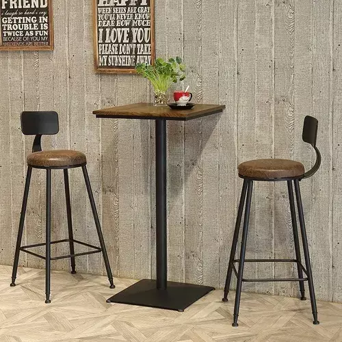 Silla De Bar Metálica 75 Cm Con Respaldo-3