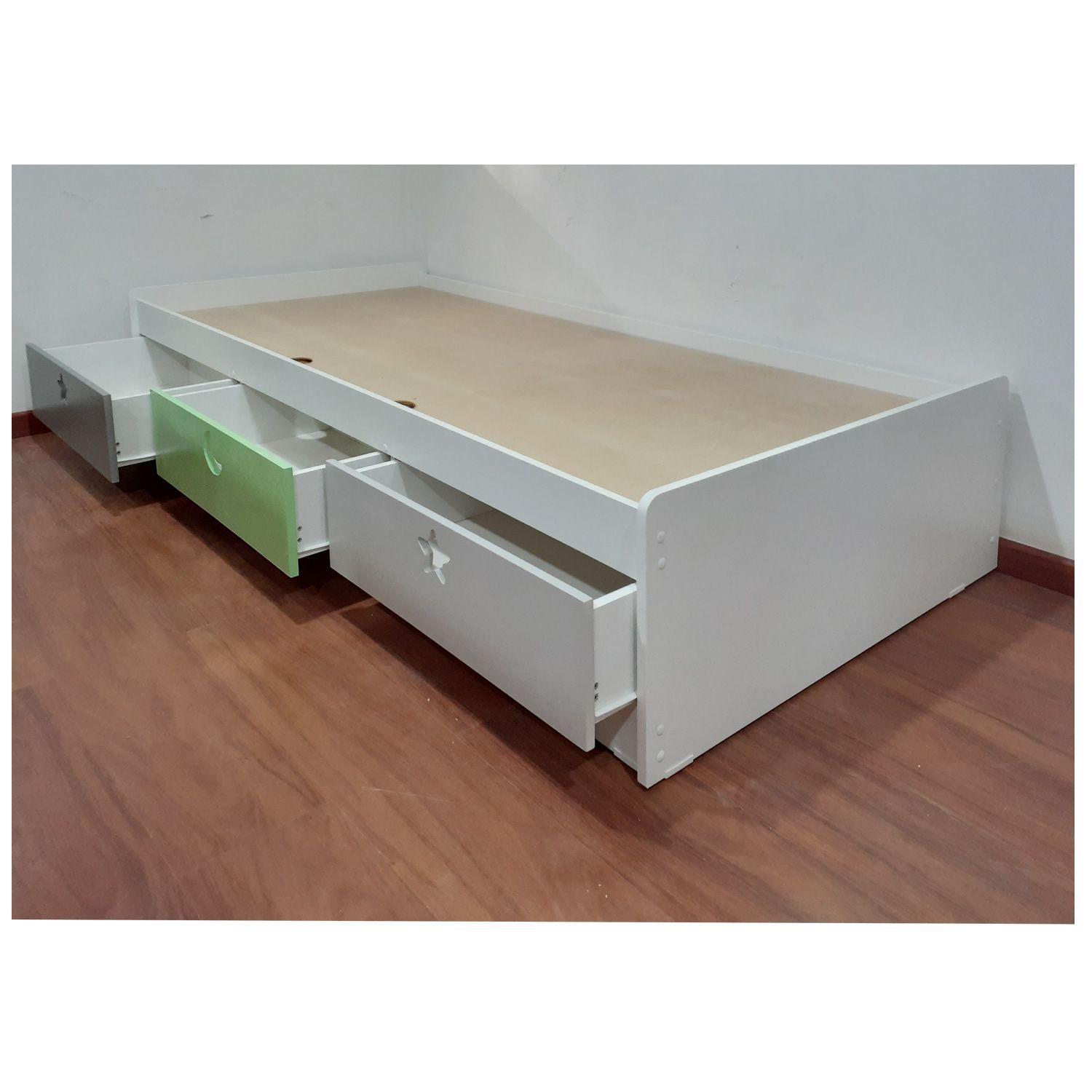 Cama 3 Cajones Verde Gris 1-3
