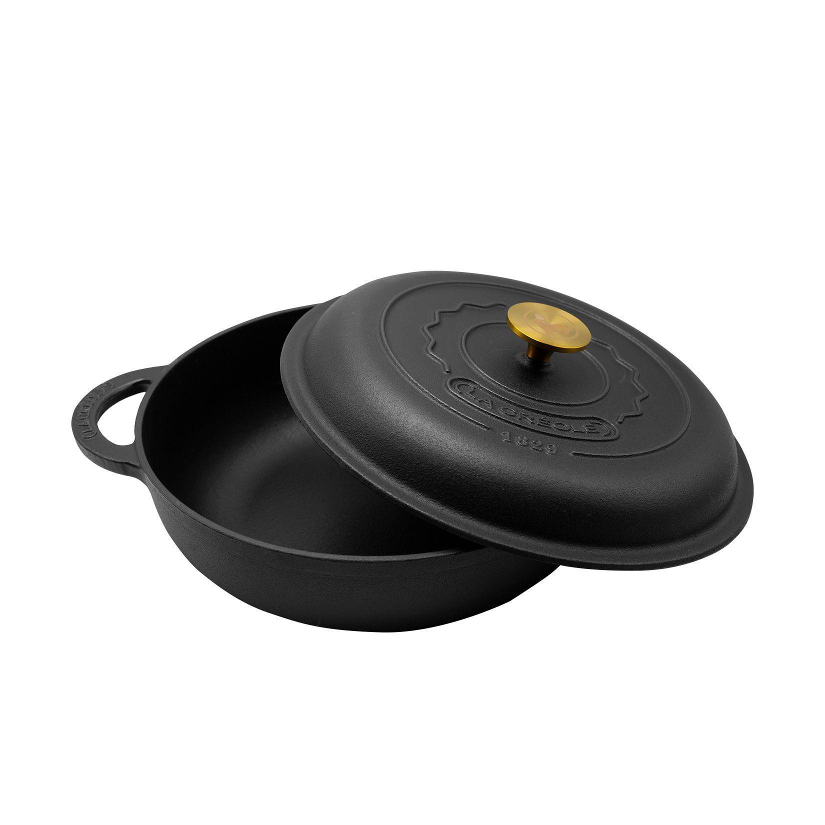 Olla perfil bajo Ø30cm Black Matte-2