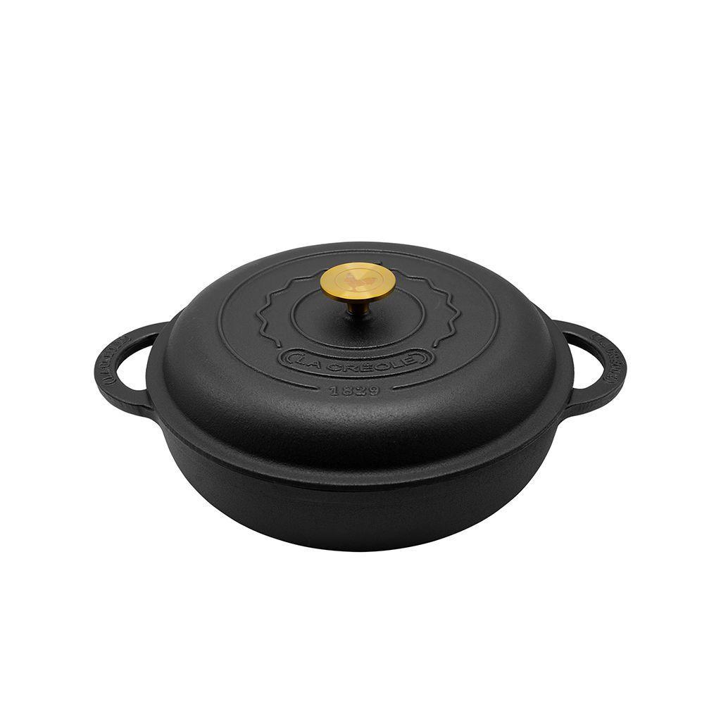 Olla perfil bajo Ø30cm Black Matte-0