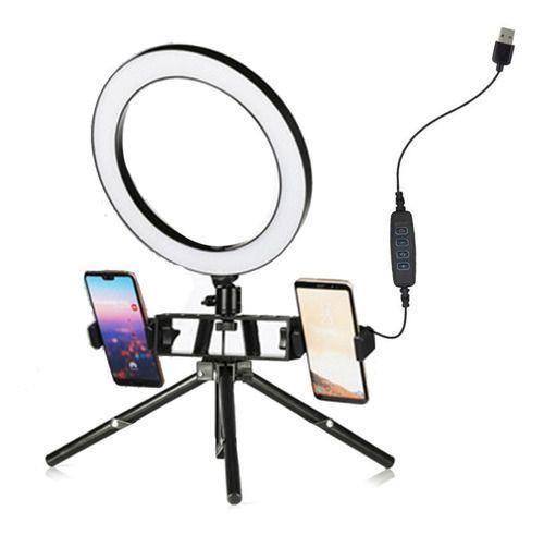 Aro De Luz Con 2 Soporte Para Celular Y Tripode-2