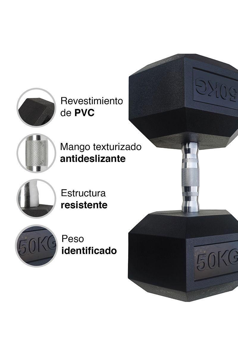 Mancuerna Hexagonal 50 Kg Negro-3