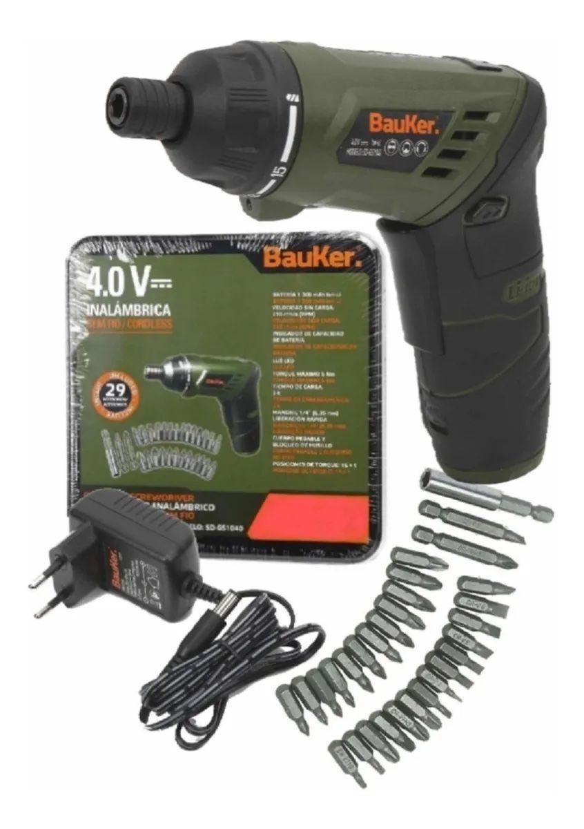 Bauker Atornillador Inalámbrico 4v + 29 Accesorios-0