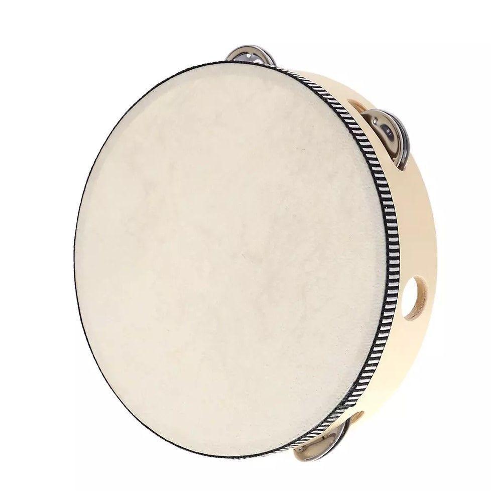 Pandero Madera Con Parche 8” Sonajas Metal-2