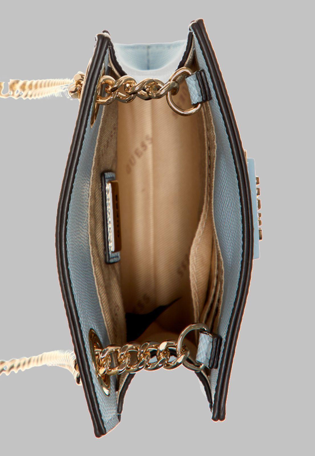 Mini Cartera Guess Noelle Chit Chat Pod Celeste-3