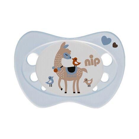  Chupete Newborn Silicona Llama/Mono Celeste-Blanco 0-2 meses NIP-1