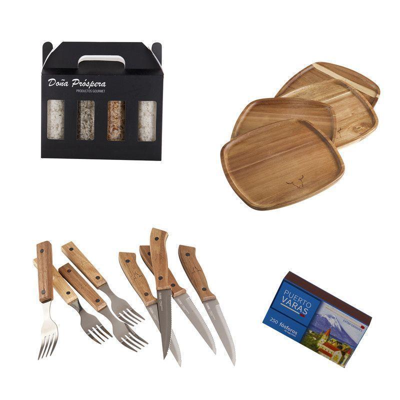 Set Parrillero 203 WAYU + Mix Sales Gourmet 7 Piezas Profesional-0