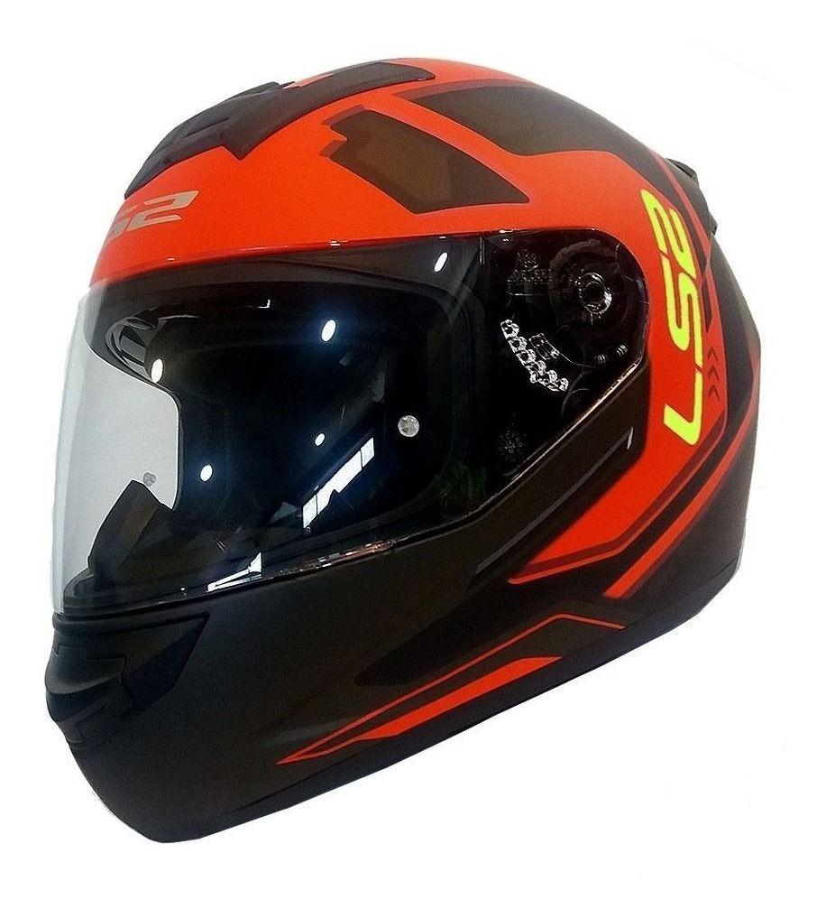 Casco Integral Ls2 Ff352 Ironface Negro Naranja Matte-0