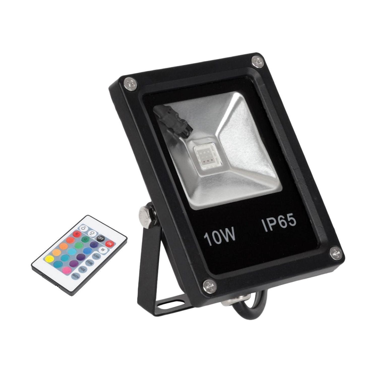 Foco Proyector de Área LED 10W RGB Con Control Remoto-2