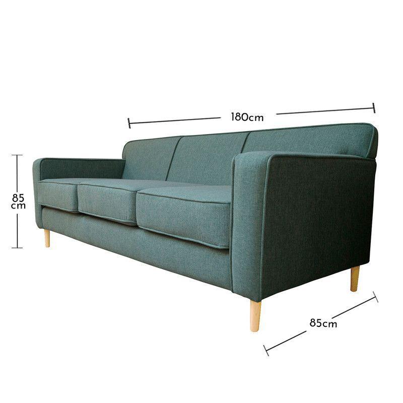 Sofá Lilen Felpa Verde 2 Cuerpos-4