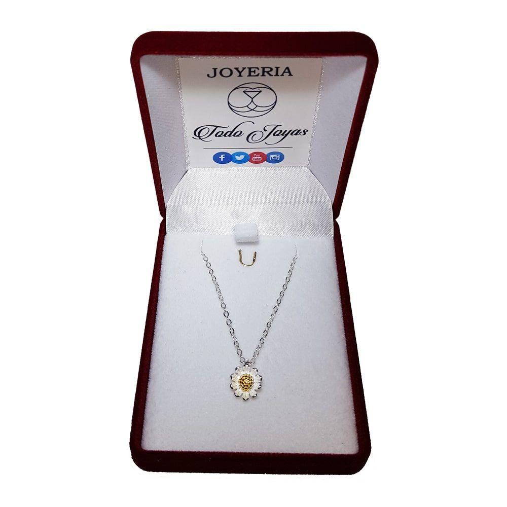 Collar Plata Fina 925 Flor de Camomila-1