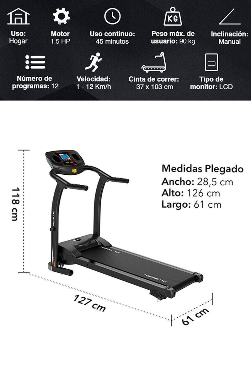 Trotadora Eléctrica Plegable Pantalla Integrada-1