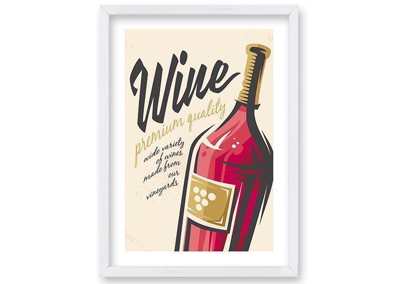 Cuadro 70x50 cm ilustración Al vino-0