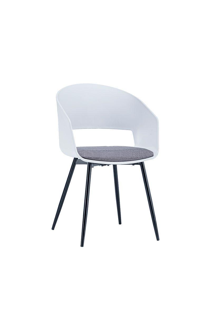Silla de Comedor con Cojín Bicolor Blanco-0