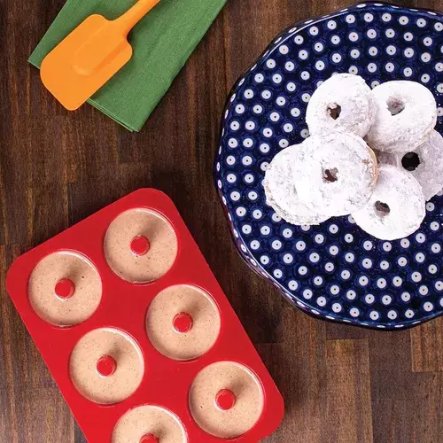 Pack X2 Moldes De Silicona Donas Moldes Donuts Molde Dona 6 ROJO-5