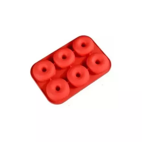 Pack X2 Moldes De Silicona Donas Moldes Donuts Molde Dona 6 ROJO-6