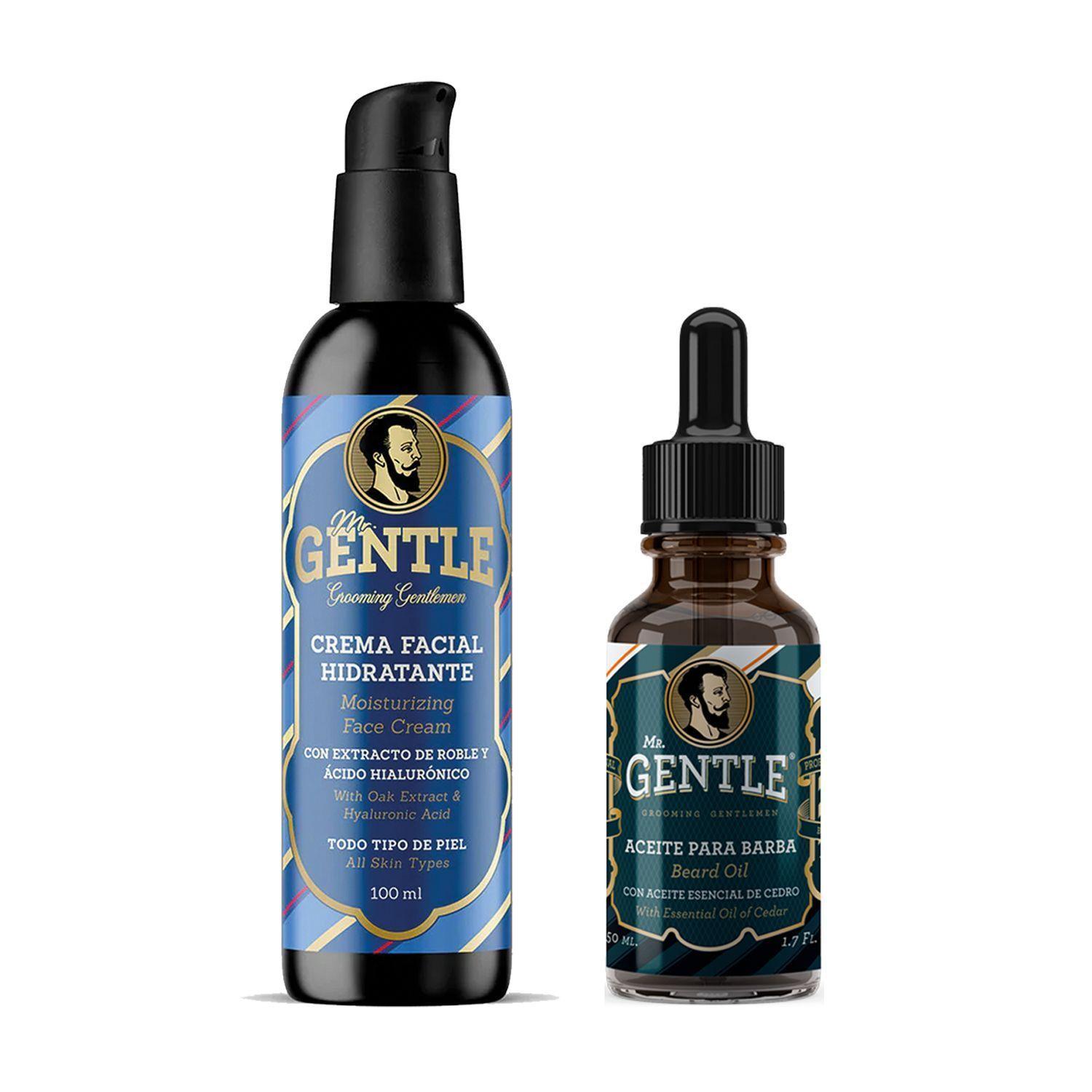 Set Aceite Para Barba + Crema Facial Para Hombres Mr. Gentle-0