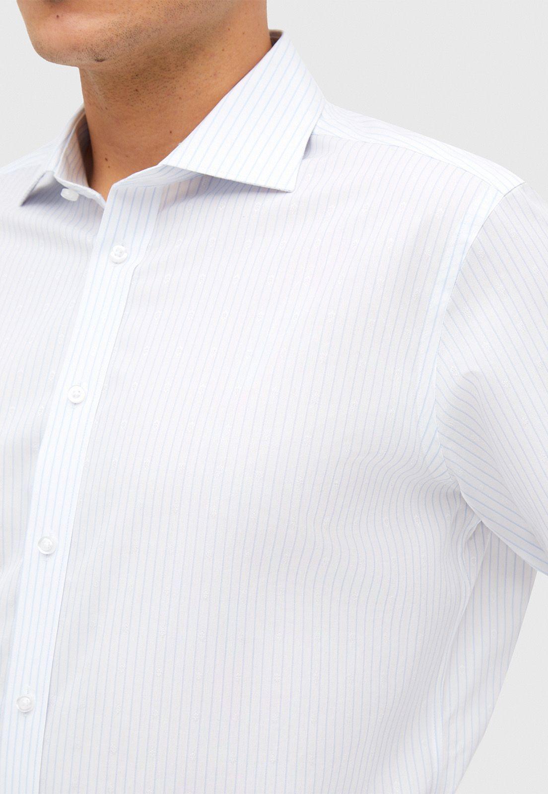Camisa Travel blanco/celeste Casual-2