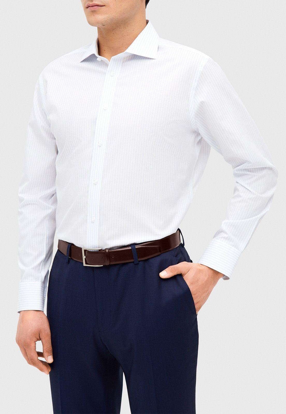 Camisa Travel blanco/celeste Casual-0