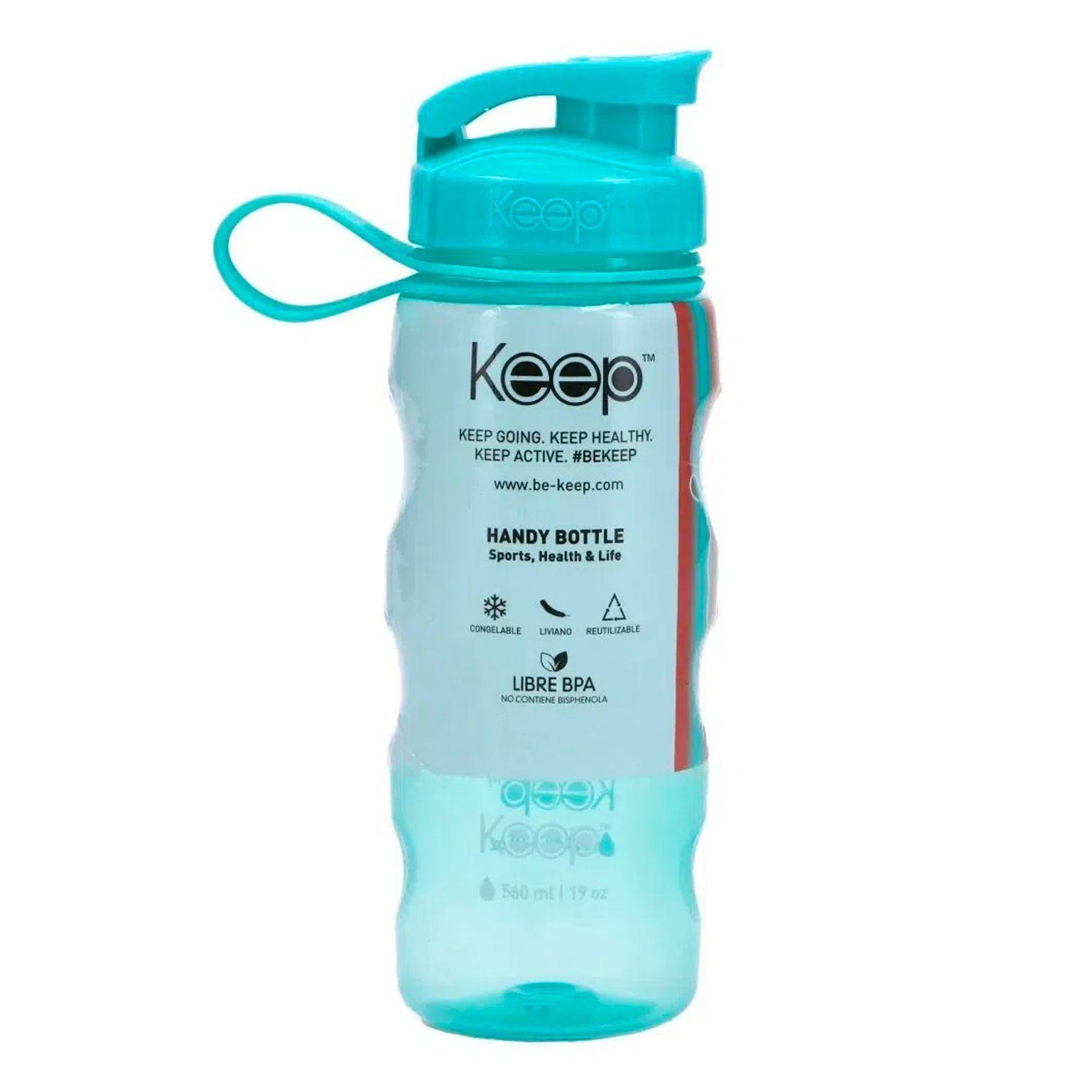 Botella Anatómica Grande Con Mango 800ml Celeste/Amarillo - Keep-2