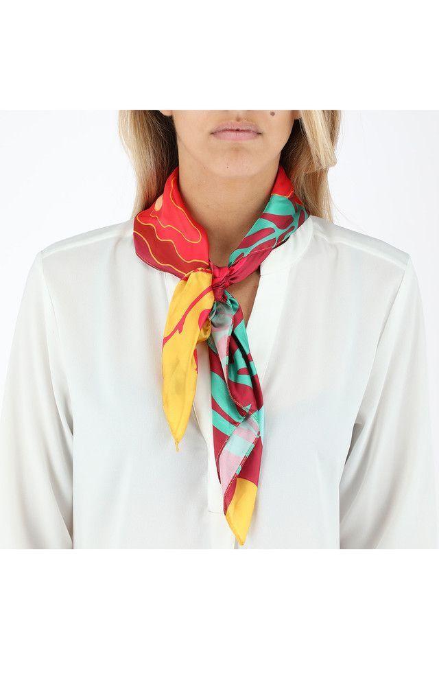 Pañuelo Bandana Burdeo Orchid Folk Cherry  Humana-2