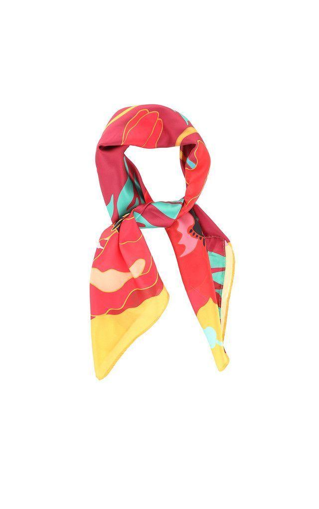 Pañuelo Bandana Burdeo Orchid Folk Cherry  Humana-0
