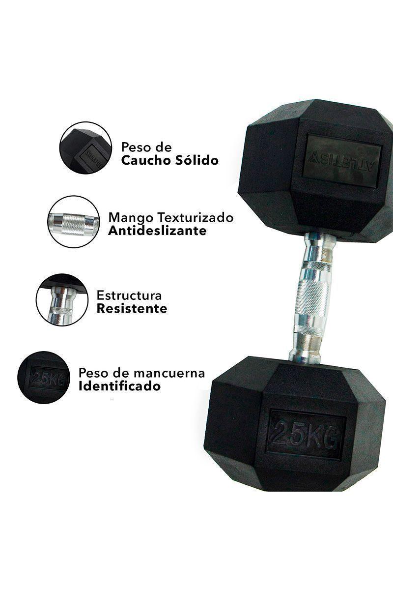 Mancuerna Hexagonal 25 Kg Negro-2