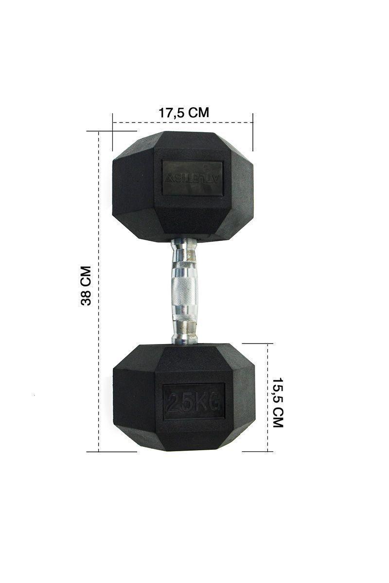 Mancuerna Hexagonal 25 Kg Negro-3