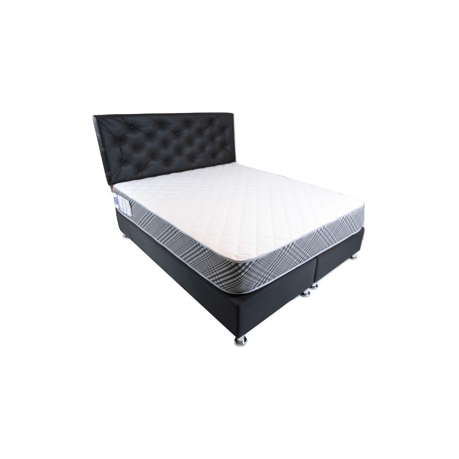 Respaldo HVM 2 plazas Botone Negro Cuero PU-2