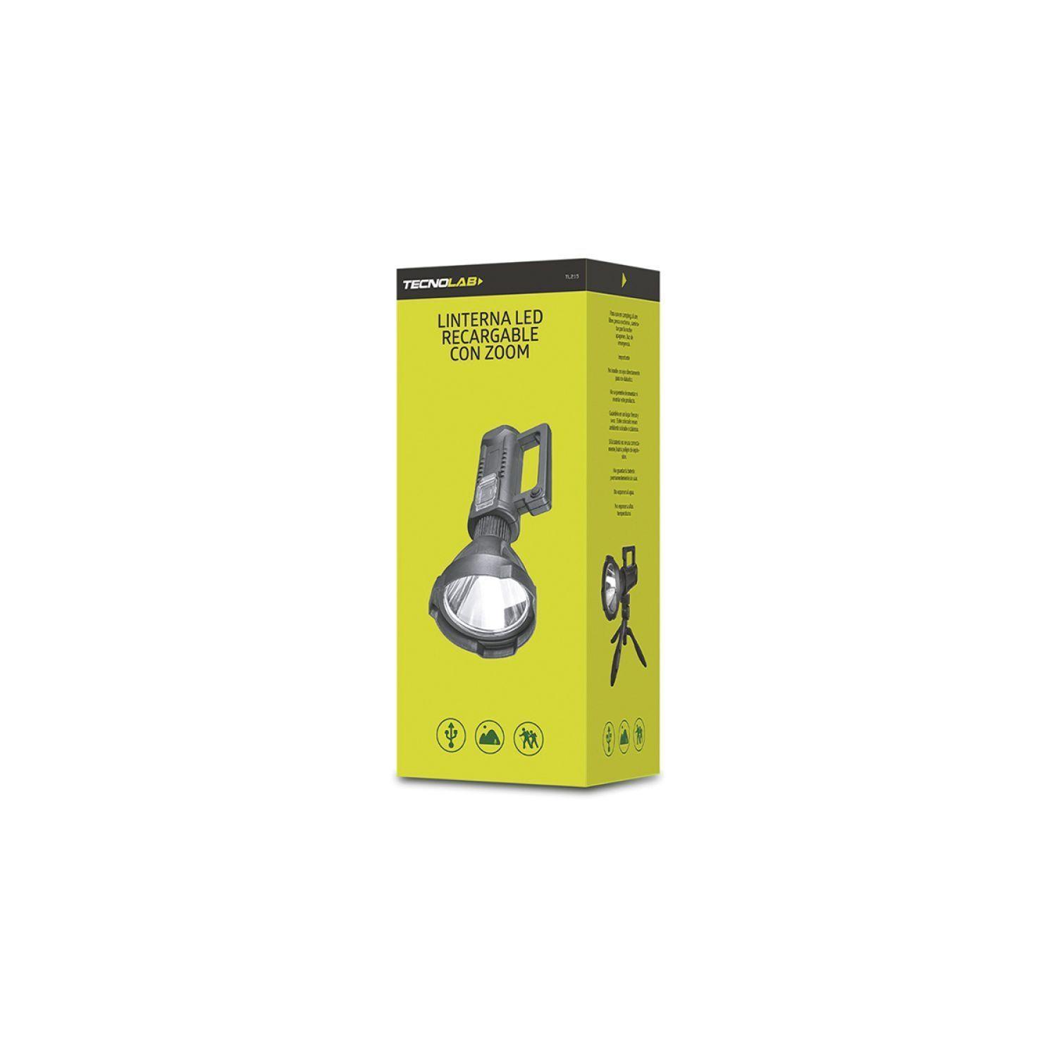 Linterna Led Recargable Zoom Con Tripode Tecnolab-3