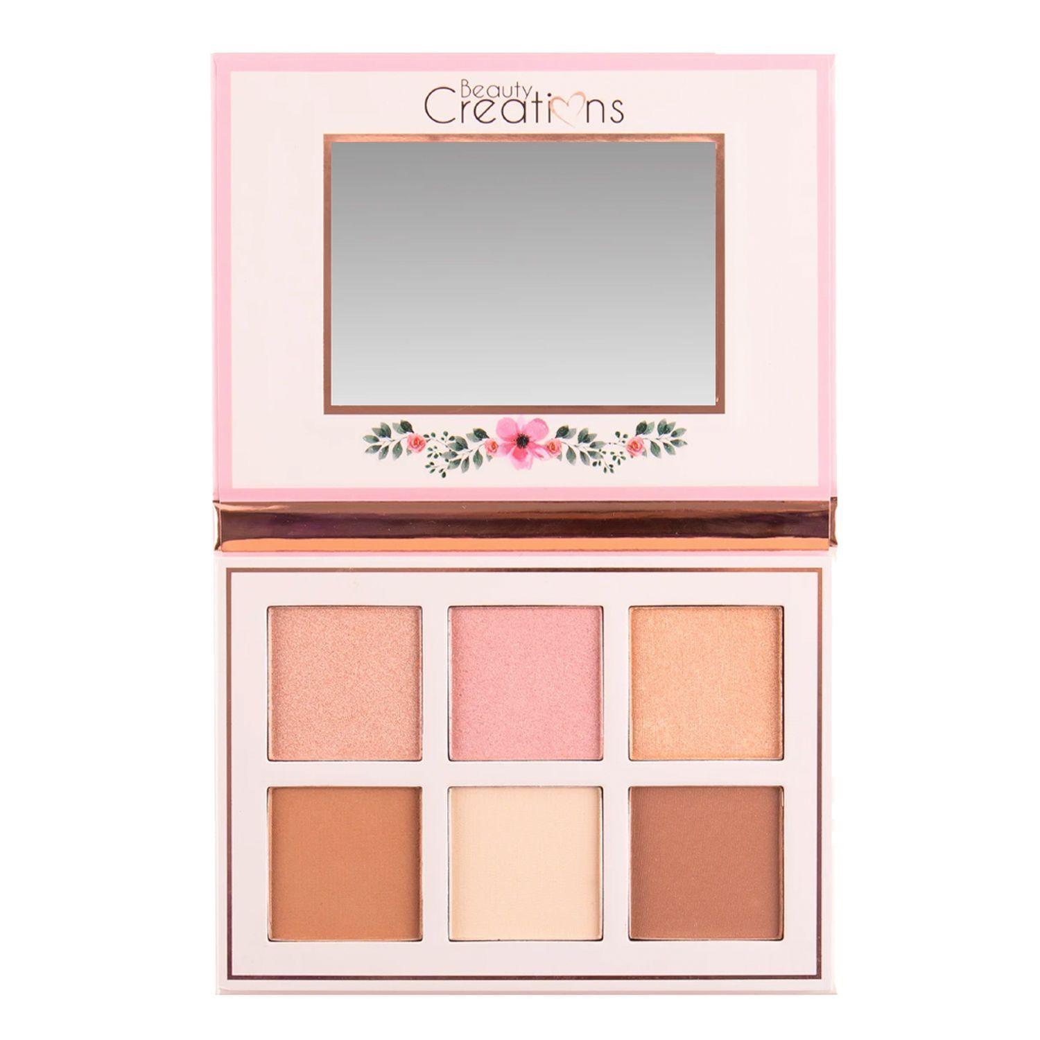 Pack Paleta Blush/ Rubor e Iluminador y Contorno "Floral Bloom" de Beauty Creations-1