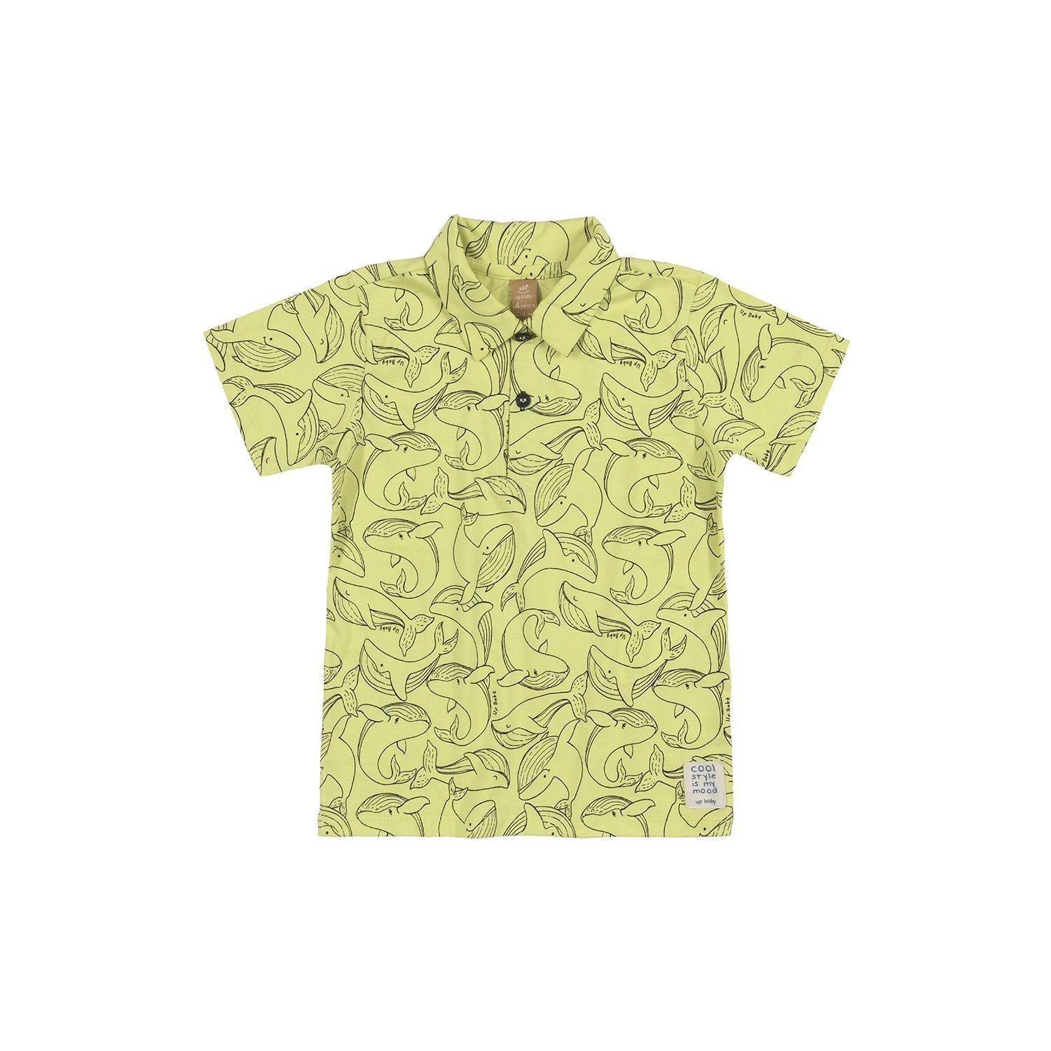 Conjunto Ballenas Polo y Shorts Azul y Verde Up Baby-1