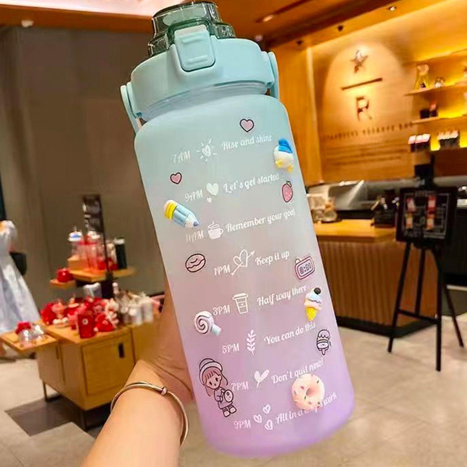 Botella de Agua Motivacional 2 Litros + Botella Refill-7