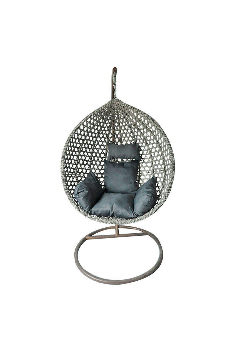 Silla Colgante de Ratán malla Novahus gris-0