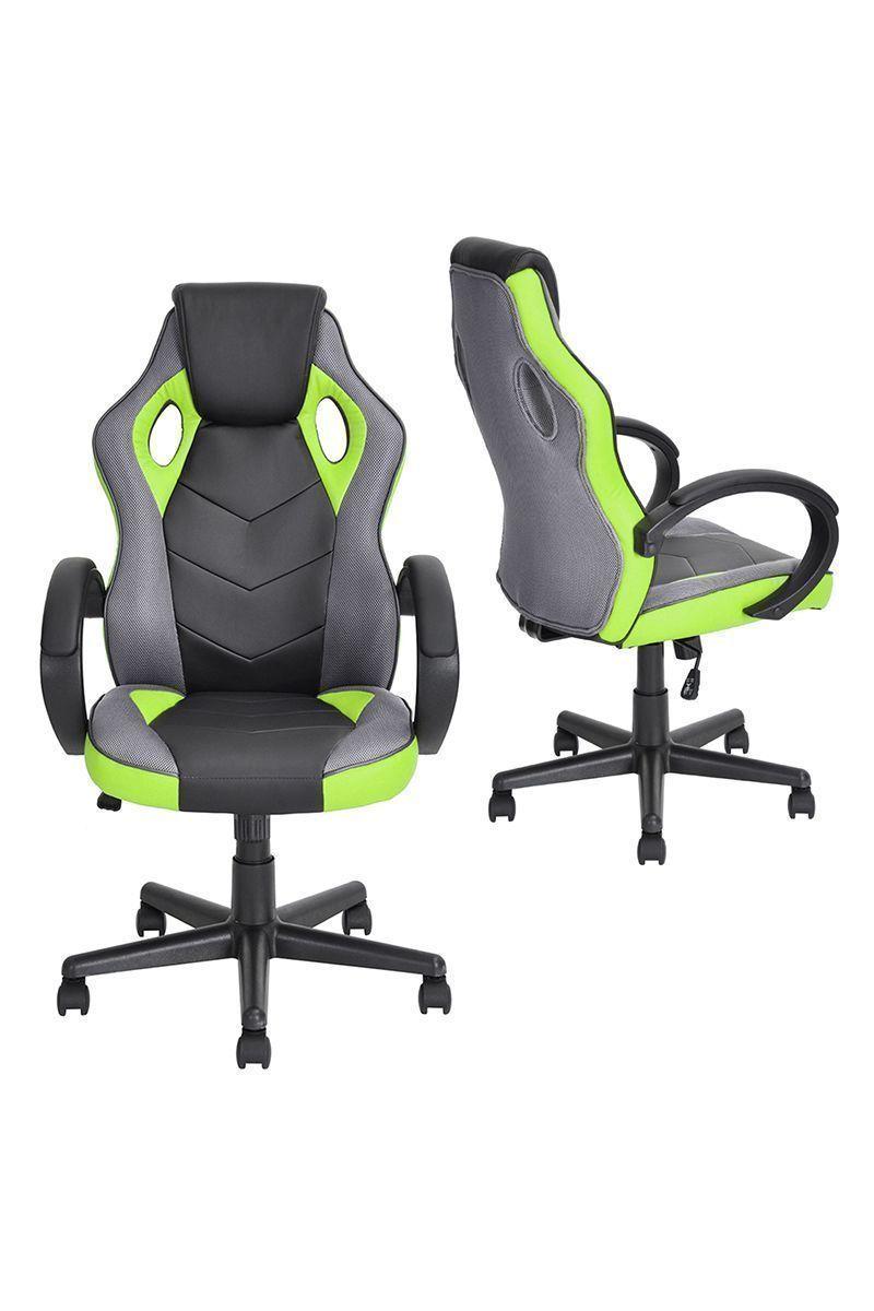 Silla Gamer Pu Flow Ergonómica Escritorio Verde-3