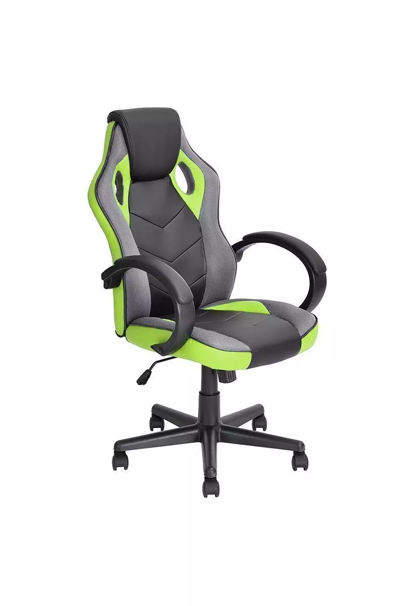 Silla Gamer Pu Flow Ergonómica Escritorio Verde-0