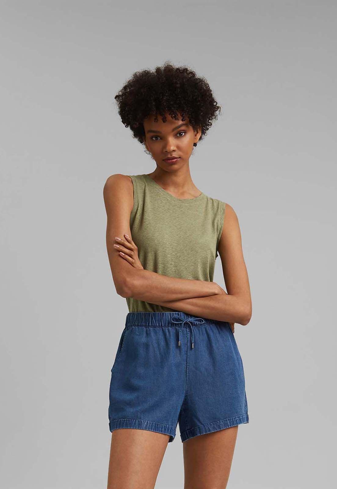 Short Mujer De Tencel Esprit-0