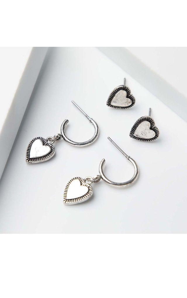 Aros Set Plateados Kelly Humana-0