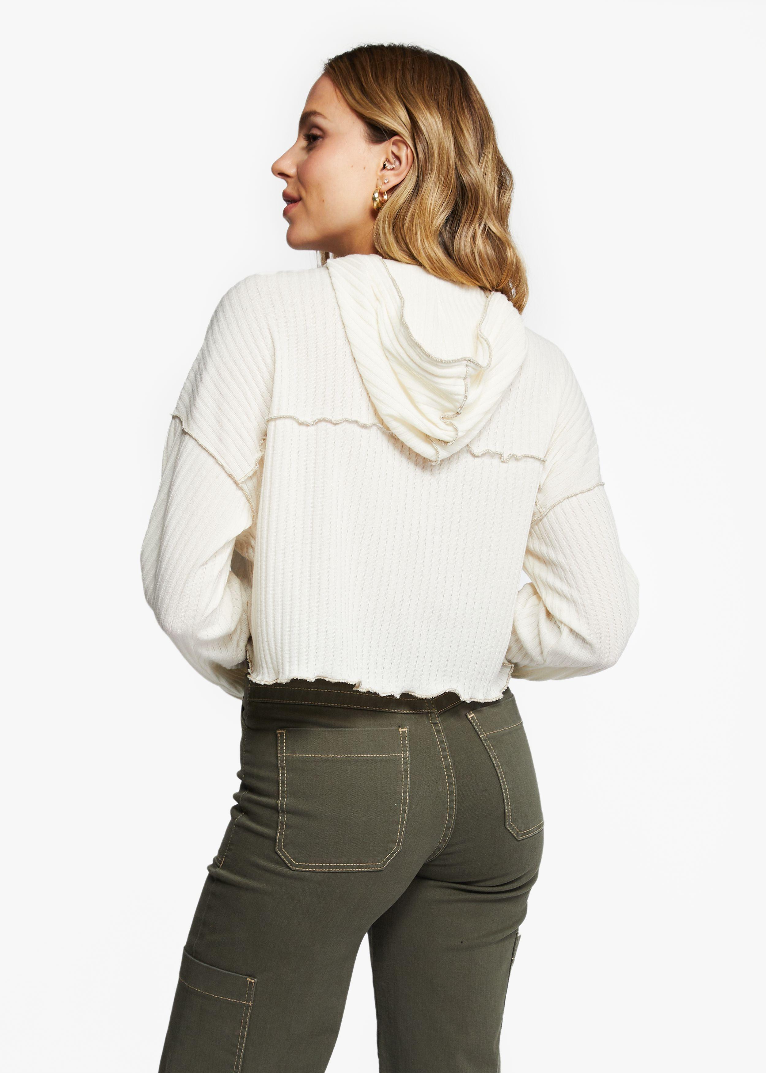 Sweater Ada Oversize C/ Capucha Color Crudo Efesis-3