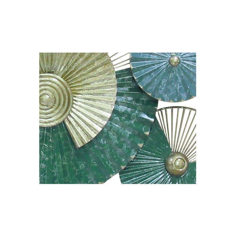 Cuadro Metálico Círculos Verde 135x68 cms-1