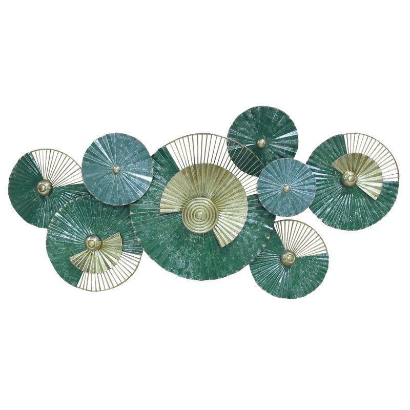 Cuadro Metálico Círculos Verde 135x68 cms-0