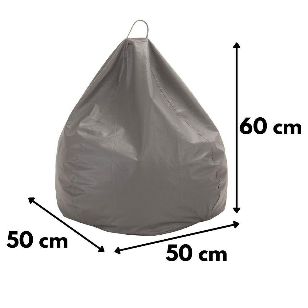 Pouf Pera Gris Eco Cuero 60x50x50 cm Máxima Design-2