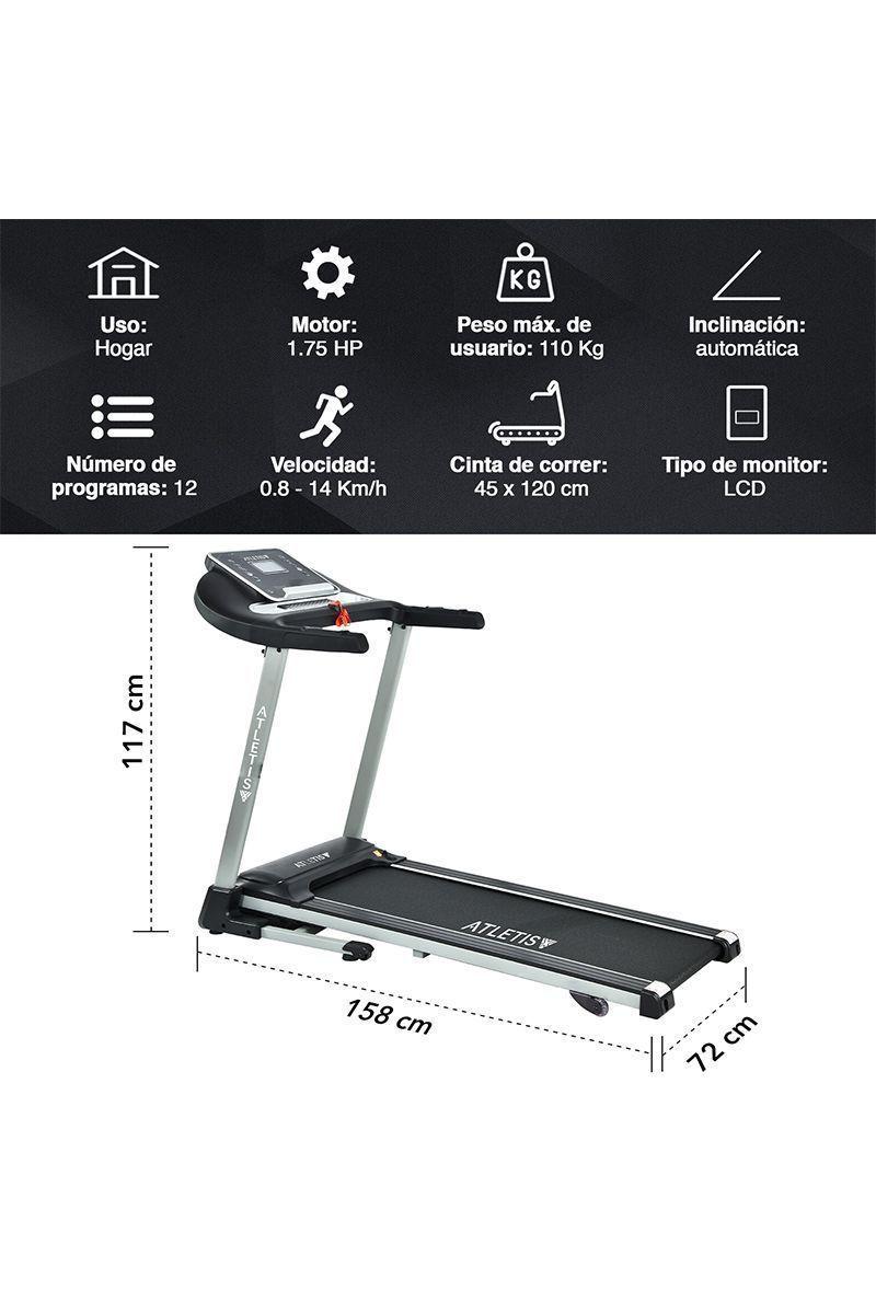 Trotadora Atletis Fit BD8250 con Inclinación Negro-2