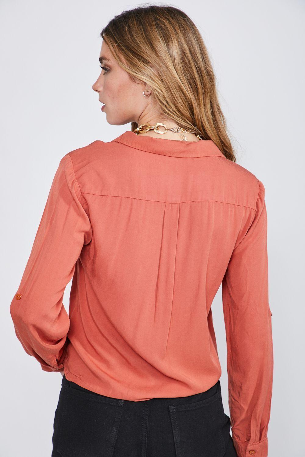 BLUSA CON NUDO NARANJO SIOUX-1