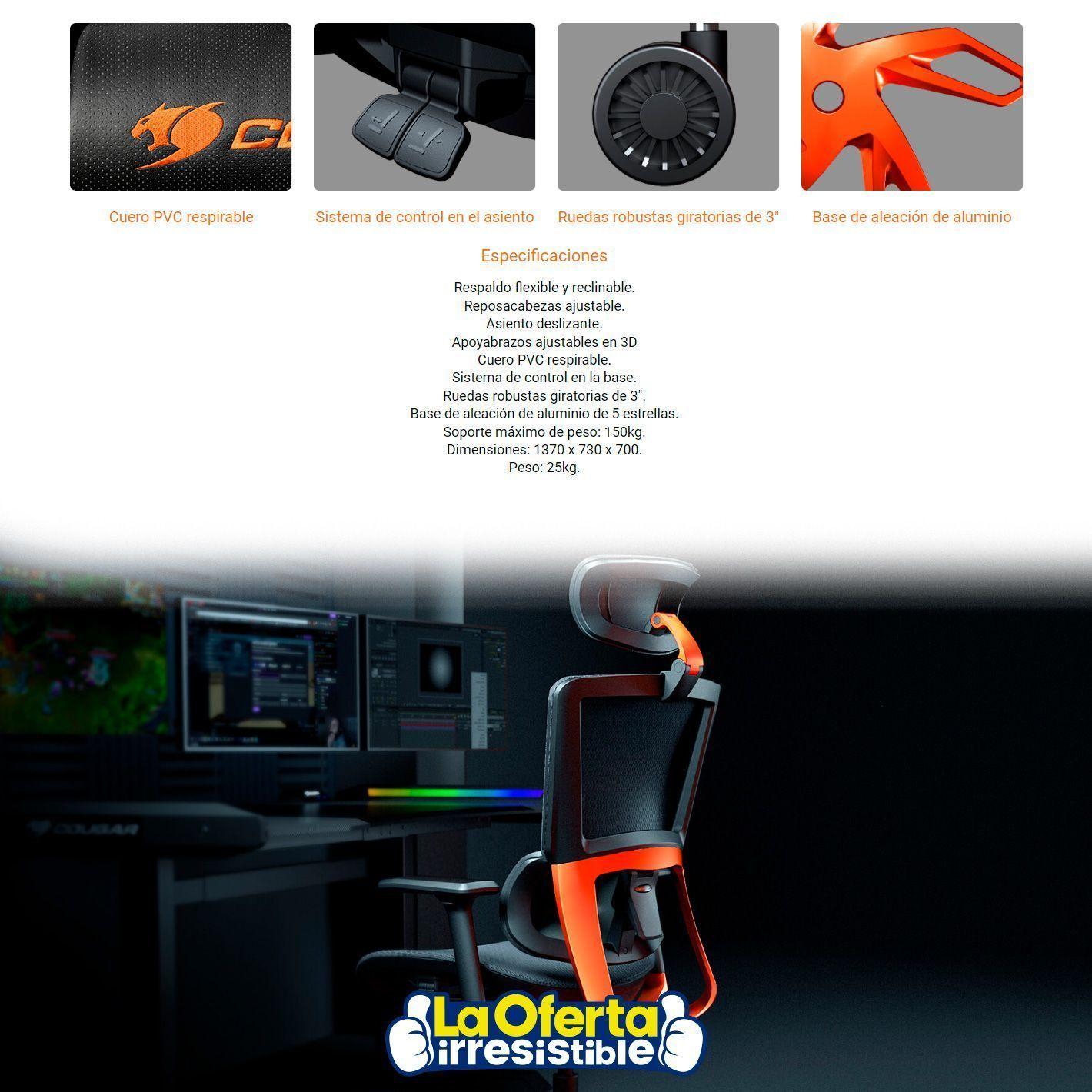 Silla Gamer Cougar Argo Dynamic Ergonómica Reclinable-9