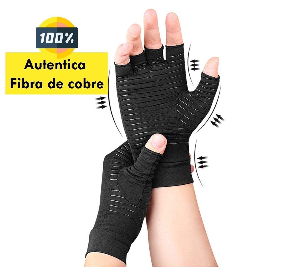 Pack 2 Guantes Fibra De Cobre Artritis Tendinitis Compresión-1
